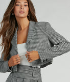 Your fall and winter outfits will be on-trend when you style the Preppy Perfection Gingham Twill Cropped Blazer to complete your best outfit of the day or add a layer of stylish warmth to your look!