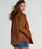 Easy Going Cutie Oversized Faux Suede Shacket