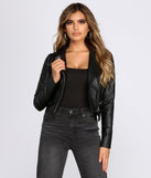 So Zipped Black Faux Leather Jacket