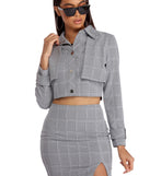 Plaid Attractive Cropped Jacket