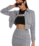 Plaid Attractive Cropped Jacket