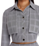 Plaid Attractive Cropped Jacket