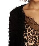 With fun and flirty details, Get Shaggy With It Jacket shows off your unique style for a trendy outfit for the summer season!