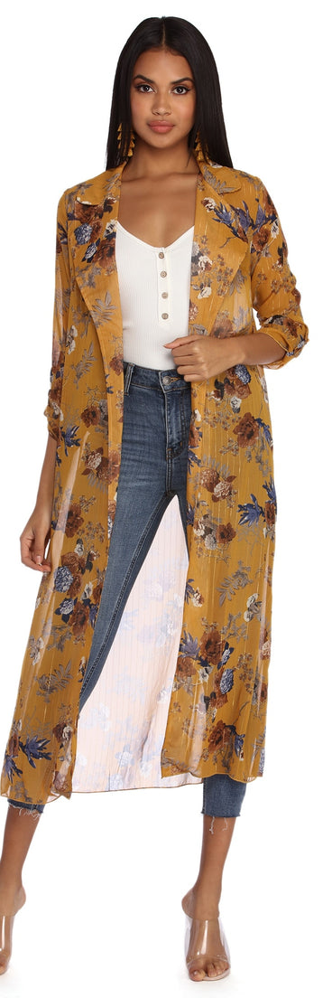 Floral Beauty Chiffon Trench
