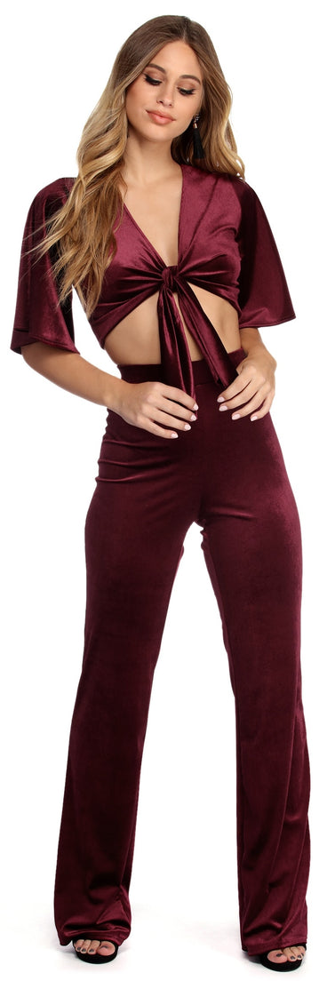 Slaying In Velvet Crop Top