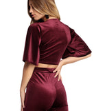 Slaying In Velvet Crop Top