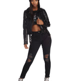 Belt It Out Faux Leather Jacket for 2023 festival outfits, festival dress, outfits for raves, concert outfits, and/or club outfits