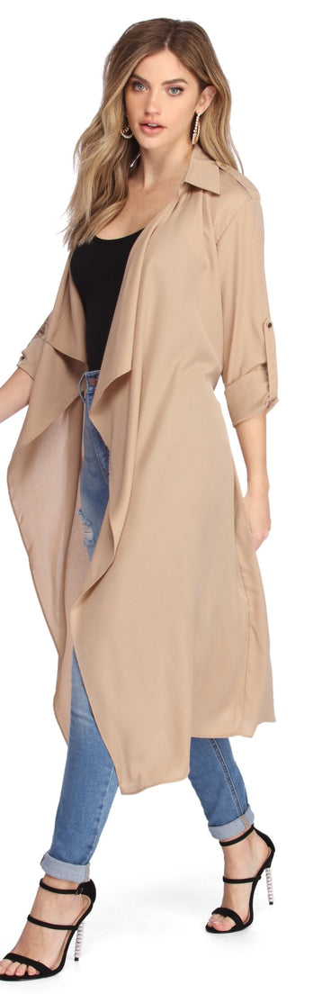 Day Chic Draped Trench Coat is the perfect Homecoming look pick with on-trend details to make the 2023 HOCO dance your most memorable event yet!