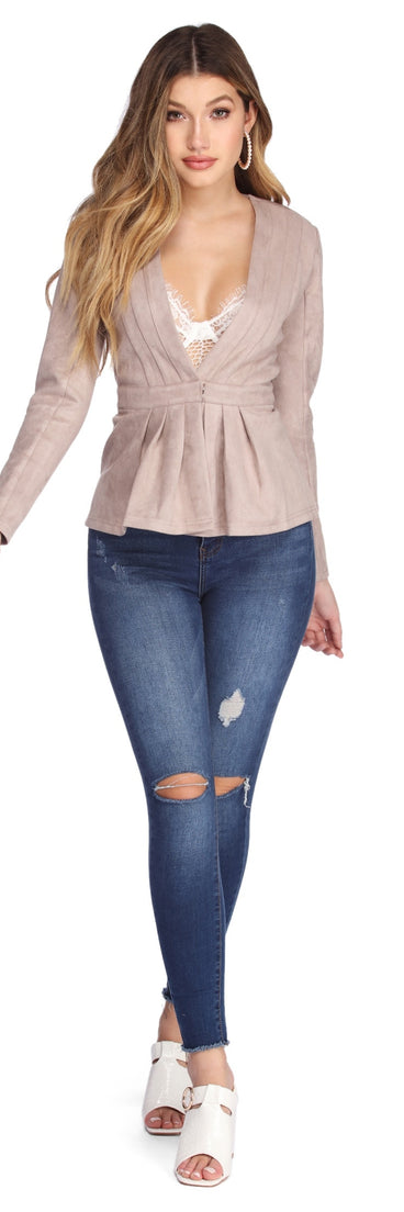 Please Me In Peplum Blazer