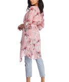 With fun and flirty details, Flowy Floral Chiffon Duster shows off your unique style for a trendy outfit for the summer season!