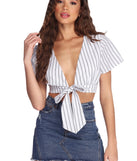 Flutter Sleeve Tie Front Blouse