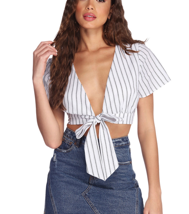 Flutter Sleeve Tie Front Blouse