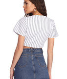Flutter Sleeve Tie Front Blouse