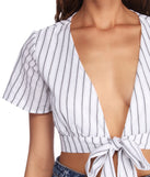 Flutter Sleeve Tie Front Blouse