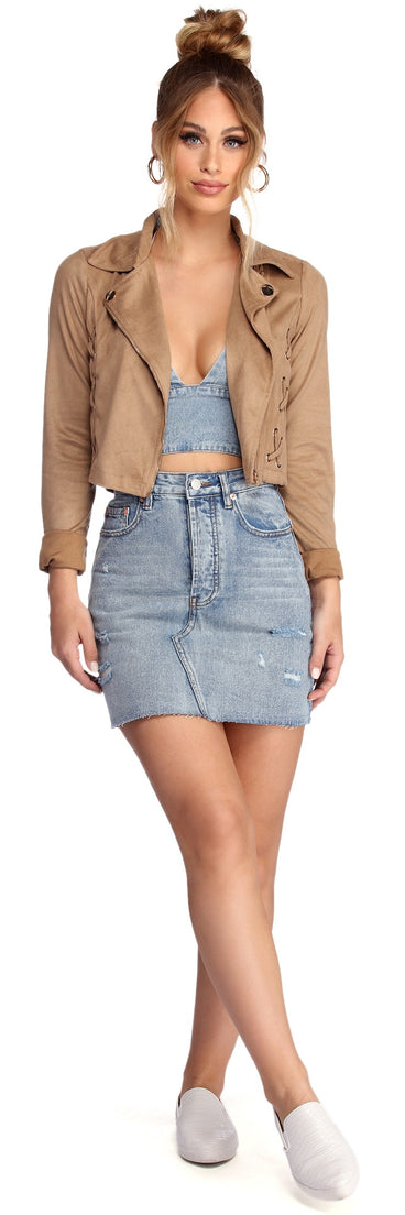 That's Our Moto Faux Suede Jacket