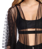 Mesh Illusion Kimono Duster for 2022 festival outfits, festival dress, outfits for raves, concert outfits, and/or club outfits