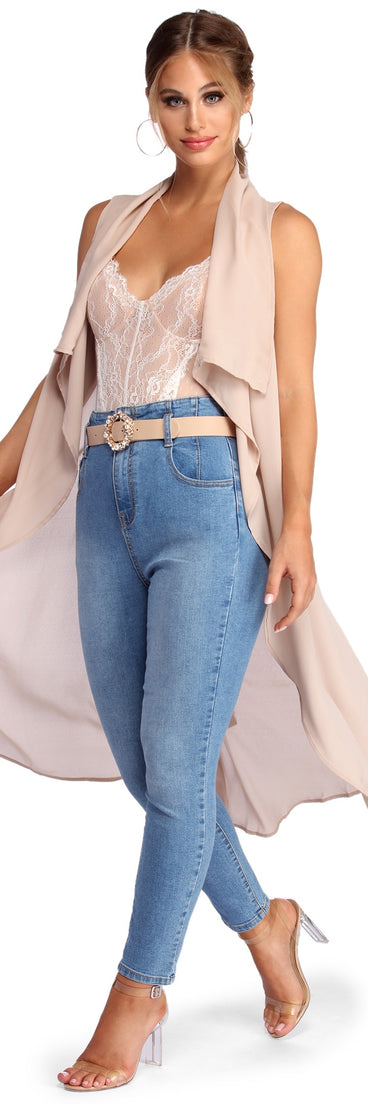 Drape Front Vest helps create the best summer outfit for a look that slays at any event or occasion!