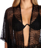 Fun In Fringe Lace Kimono Cover Up for 2023 festival outfits, festival dress, outfits for raves, concert outfits, and/or club outfits