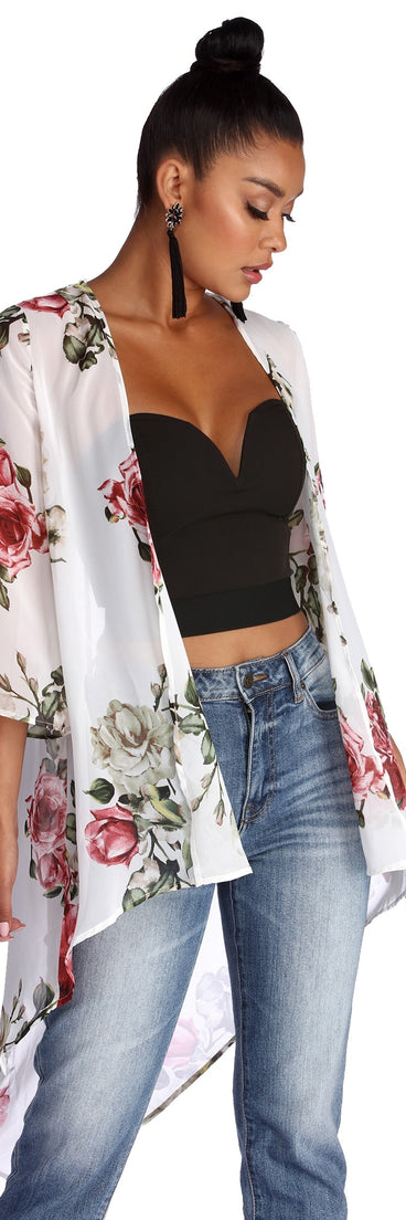 Darling In Floral Kimono for 2022 festival outfits, festival dress, outfits for raves, concert outfits, and/or club outfits