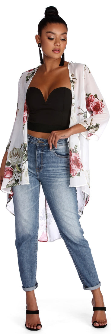 Darling In Floral Kimono for 2022 festival outfits, festival dress, outfits for raves, concert outfits, and/or club outfits