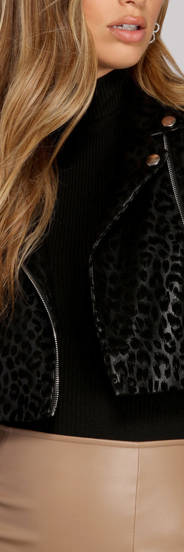 Velvet Leopard Moto Jacket for 2022 festival outfits, festival dress, outfits for raves, concert outfits, and/or club outfits