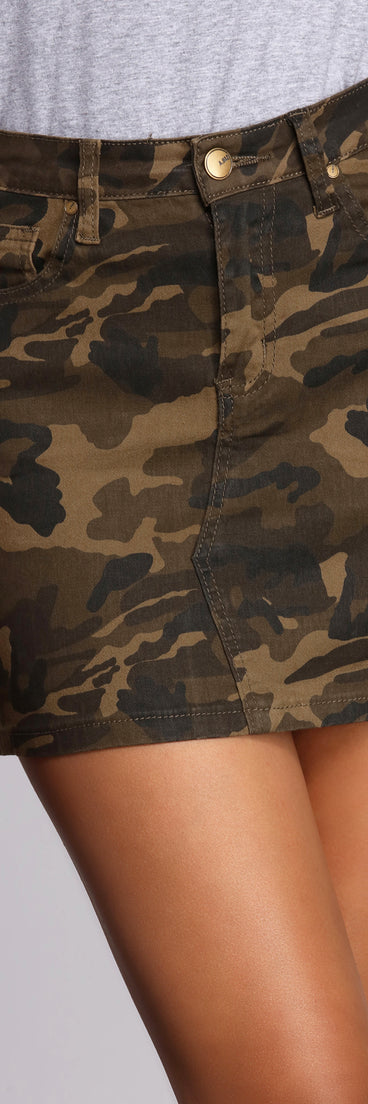 Crazy For Camo Mini Skirt for 2022 festival outfits, festival dress, outfits for raves, concert outfits, and/or club outfits