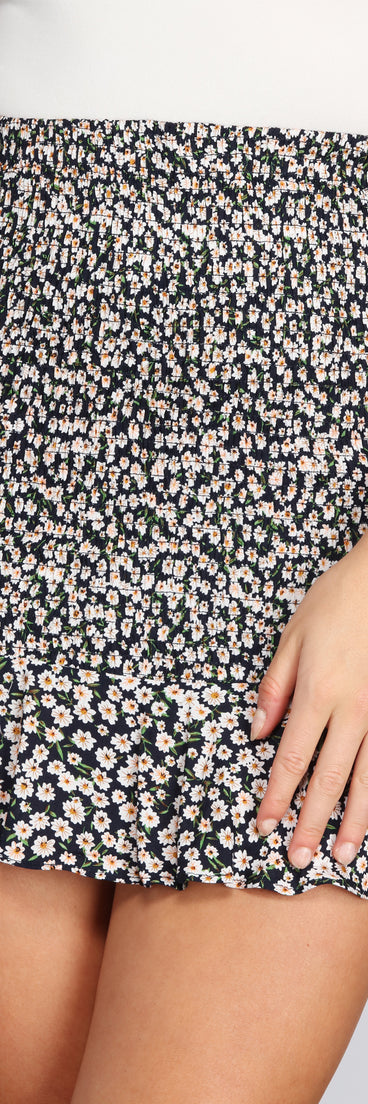 In Bloom Smocked Floral Skirt