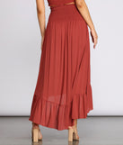 Dreamy Boho Ruffle Hem Maxi Skirt provides a stylish start to creating your best summer outfits of the season with on-trend details for 2023!