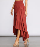 Dreamy Boho Ruffle Hem Maxi Skirt provides a stylish start to creating your best summer outfits of the season with on-trend details for 2023!