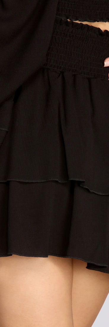 Boho Beauty Smocked Waist Tiered Skirt provides a stylish start to creating your best summer outfits of the season with on-trend details for 2023!