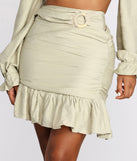 Endless Summer O-Ring Ruffle Hem Mini Skirt for 2023 festival outfits, festival dress, outfits for raves, concert outfits, and/or club outfits