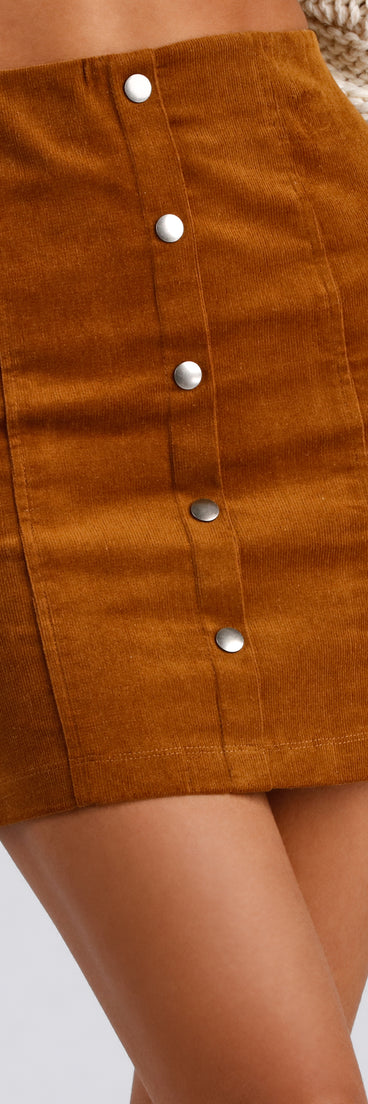 Falling For Ya Button Corduroy Skirt provides a stylish start to creating your best summer outfits of the season with on-trend details for 2023!