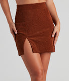 Fallen Leaves Corduroy Mini Skirt for 2023 festival outfits, festival dress, outfits for raves, concert outfits, and/or club outfits