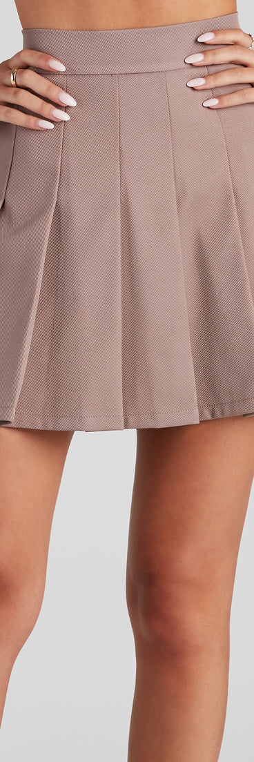 Stylish Spirit Pleated Mini Skirt for 2023 festival outfits, festival dress, outfits for raves, concert outfits, and/or club outfits