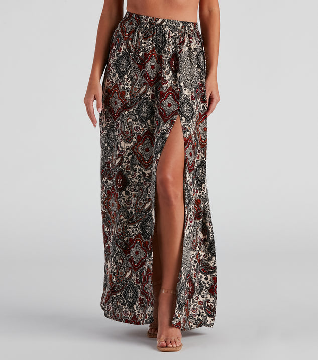 Who's That Girl Boho Maxi Skirt is a trendy pick to create 2023 festival outfits, festival dresses, outfits for concerts or raves, and complete your best party outfits!