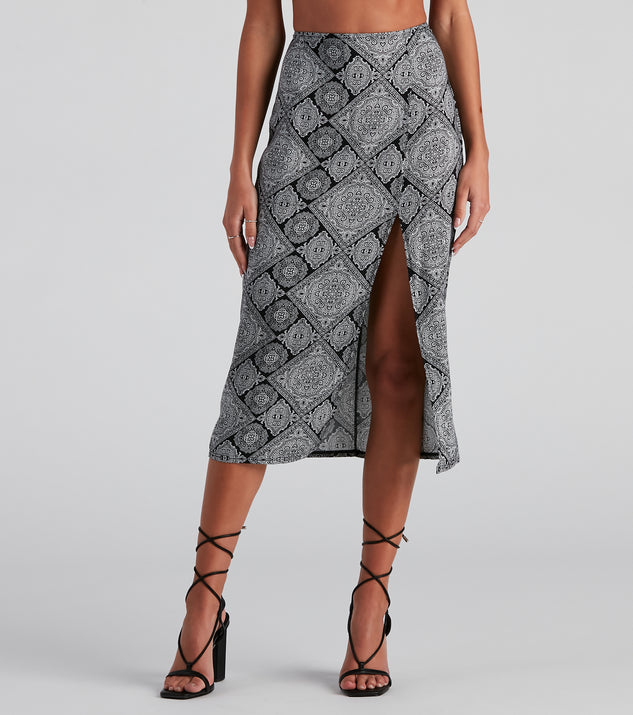 Challis Boho Slit Midi Skirt provides a stylish start to creating your best summer outfits of the season with on-trend details for 2023!