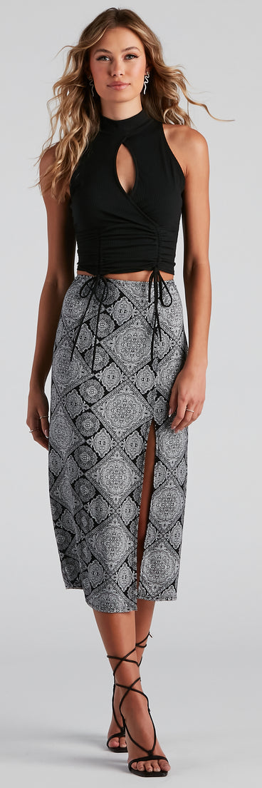 Challis Boho Slit Midi Skirt provides a stylish start to creating your best summer outfits of the season with on-trend details for 2023!