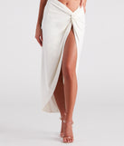 Summer Nights Linen High Slit Midi Skirt provides a stylish start to creating your best summer outfits of the season with on-trend details for 2023!