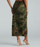 Commander In Cute Camouflage Cargo Maxi Skirt