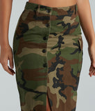 Commander In Cute Camouflage Cargo Maxi Skirt