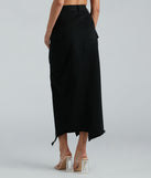 Trendy Energy High Slit Cargo Maxi Skirt