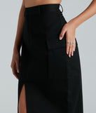 Trendy Energy High Slit Cargo Maxi Skirt