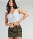 The mini skirt length on the Trendsetting Confidence High Rise Cargo Mini Skirt adds a sultry detail to your going-out outfits or everyday looks.