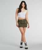 The mini skirt length on the Trendsetting Confidence High Rise Cargo Mini Skirt adds a sultry detail to your going-out outfits or everyday looks.