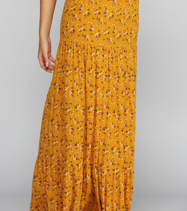 Golden Glow Floral Maxi Skirt | Windsor
