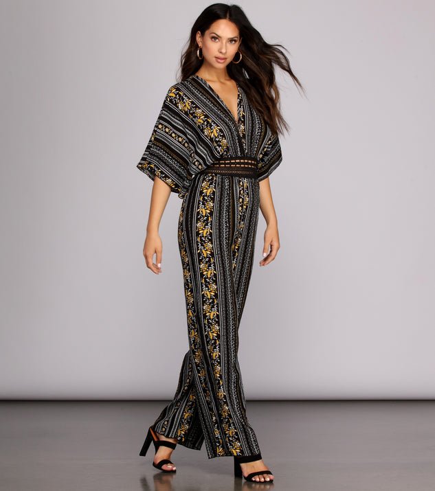 Bohemian Florals Crochet Jumpsuit will help you dress the part in stylish holiday party attire, an outfit for a New Year’s Eve party, & dressy or cocktail attire for any event.