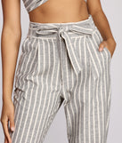 Linen Stripe Tapered Pants