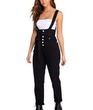 Button Up High Waist Overalls