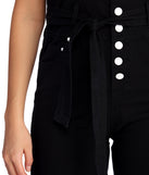 Button Up High Waist Overalls