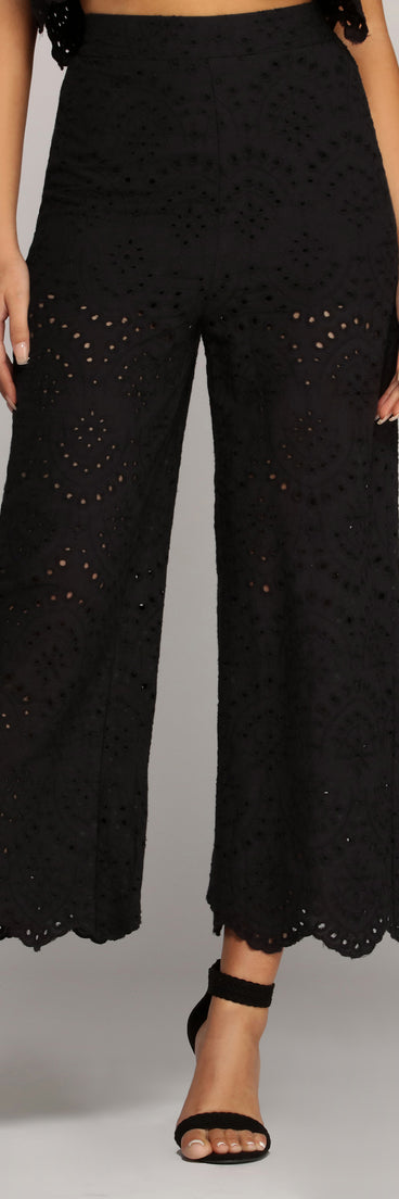 Eyelets On You Culotte Pants
